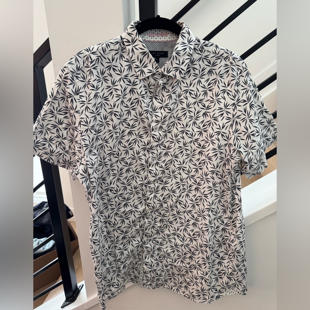 Ted Baker Black and White Casual Button Down Shirt